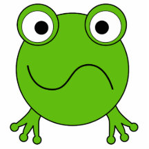 Grüner Frosch. Schauen verwirrt Fotoausschnitt