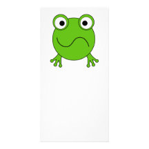 Grüner Frosch. Schauen verwirrt Individuelle Photo Karte