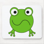 Grüner Frosch. Schauen verwirrt Mousepads
