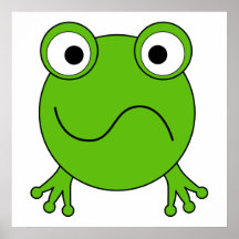 Grüner Frosch. Schauen verwirrt Poster