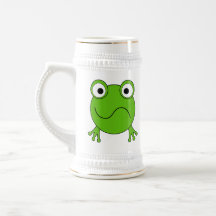 Grüner Frosch. Schauen verwirrt Teehaferl