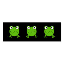 Grüner Frosch. Schauen verwirrt Visitenkarte