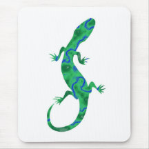 Grüner Gecko ArtDeco Mauspad