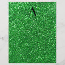 grüner Glitter des Monogramms Flyerbedruckung