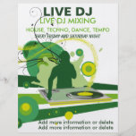 Grüner Grunge Live-DJ-Flyer