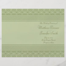 Grüner Hochzeits-Auftrag des Service-u. Zeremonie- Individuelle Flyer