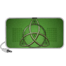 Grüner keltischer Dreiheits-Knoten Laptop Lautsprecher