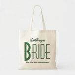 Grüner Name-personalisierte Braut V8A Tasche