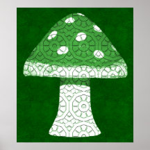 Grüner Pilz Posterdruck