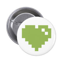 Grüner Pixel-HerzPin Buttons