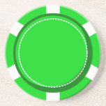 Grüner Poker-Chip-Sandstein-Untersetzer