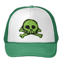 Grüner Scribbly Schädel Trucker Mütze