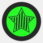 Grüner und schwarzer Stern-runder Neonaufkleber