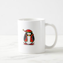 Grüner Weihnachtself-Pinguin Haferl