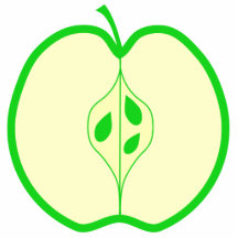 Grünes Apple halb Foto Ausschnitt