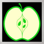 Grünes Apple halb Posterdrucke