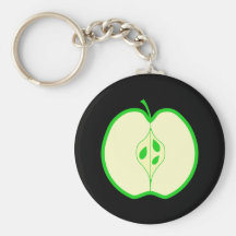 Grünes Apple halb Schlüsselband