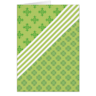grünes barockes Weiß stripes Blumenverzierungsklee Grußkarte