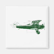Grünes Bi-Flugzeug Kühlschrankmagnete
