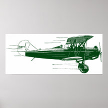 Grünes Bi-Flugzeug Plakatdrucke