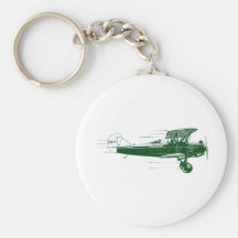 Grünes Bi-Flugzeug Schlüsselanhänger