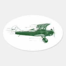 Grünes Bi-Flugzeug Sticker