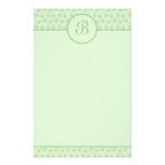 Grünes Blumenmonogramm-Initialen-Briefpapier Büropapiere