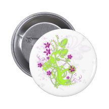 GRÜNES BLUMENmotiv Anstecknadelbutton