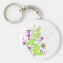 GRÜNES BLUMENmotiv Schlüsselanhänger