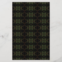 Grünes, braunes und schwarzes Retro Blumenmuster Flyerbedruckung