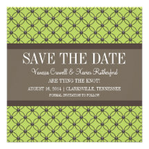 Grünes extravagantes Gitter laden Save the Date ei Personalisierte Ankündigungskarten