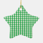 Grünes Gingham-Karo-Muster Weihnachtsornament