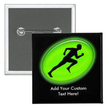 Grünes Glühen-Fitness-Logo Buttons