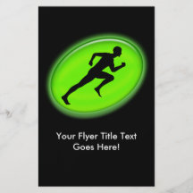 Grünes Glühen-Fitness-Logo Flyerdesign