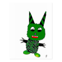 Grünes gremlin postkarten