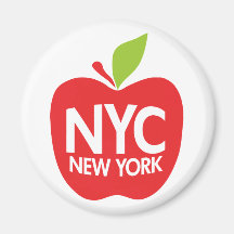Grünes großes Apple NYC Kühlschrankmagnet