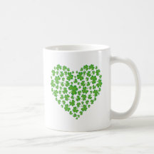 Grünes Kleeblatt-Herz Teetasse