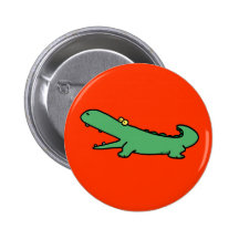 Grünes Krokodil Anstecknadelbutton