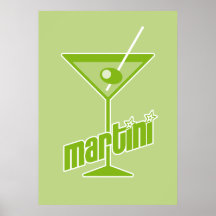 grünes Martini-Plakat