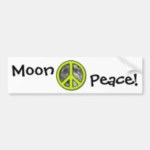 Grünes Mond-Friedenszeichen Autosticker