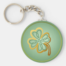 Grünes n-GoldKleeblatt - Keychains Schlüsselband