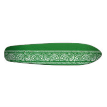 Grünes Paisley-Skateboard Oldschool Skateboard Bretter
