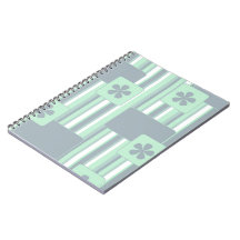 Grünes Retro Muster-Notizbuch