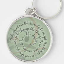 Grünes Ruhe-Gebet Keychain Schlüsselanhänger