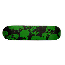 Grünes Schädel-Skateboard Personalisiertes Deck