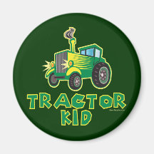 Grünes Traktor-Kind Kühlschrankmagnet