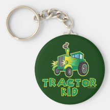 Grünes Traktor-Kind Schlüsselanhänger
