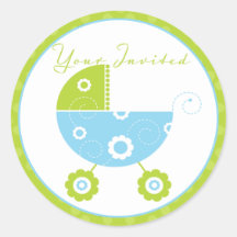 Grünes u. blaues Spaziergänger-Ihr eingeladen Aufkleber