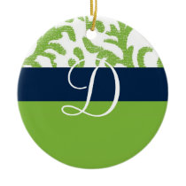 Grünes und blaues Blumenmonogramm ornaments