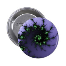 Grünes und lila Fraktal Design der Fraktal-Schneck Anstecknadelbutton